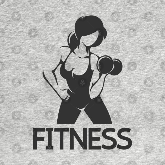 Fitness Emblem wth Woman at Workout by devaleta